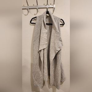 H&M long open sweater vest light gray